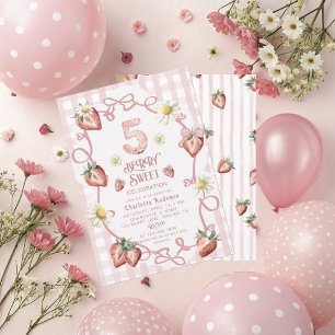 Elegante Aquarellbär Erdbeere biFlat Holiday Card Feiertagskarte