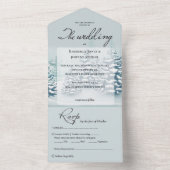 Elegante Aquarellbäume UAWG Winter Wedding All In One Einladung (Innen)