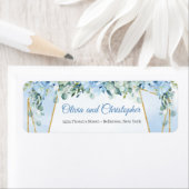 Elegante Aquarellblau blühende Vegetation und Gold (Insitu)