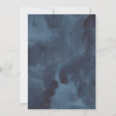 Elegante Aquarellblau Blütenkommunion Einladung (Rückseite)