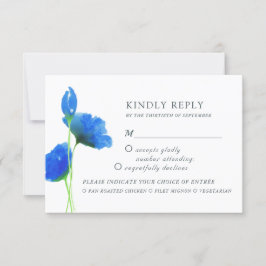 Elegante Aquarellblau-Wildblumen RSVP-Karte RSVP Karte