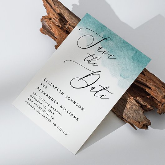 Elegante Aquarellblaue Hochzeit der nautischen Sch Save The Date