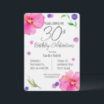 Elegante Aquarellblume 30. Geburtstagsfeier Einlad Einladung<br><div class="desc">Feiern Sie einen Meilenstein mit dieser 30. Geburtstagseinladung in Aquarellfarben, mit einem hübschen handbemalten Blumendesign auf einem Aquarellpapier mit strukturiertem Hintergrund für eine einzigartige künstlerische Touch. Diese Einladung eignet sich perfekt für eine stilvolle und unvergessliche Feier und bietet einen vollständig bearbeitbaren Text, damit Sie alle Details einfach personalisieren können. Ihre...</div>