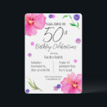 Elegante Aquarellblume 50. Geburtstagsfeier Einlad Einladung<br><div class="desc">Feiern Sie einen Meilenstein mit dieser eleganten Aquarellblüteneinladung zum 50. Geburtstag. Sie besticht durch ein wunderschönes, handgemaltes Blumendesign auf einem Aquarellpapier mit strukturiertem Hintergrund für eine einzigartige künstlerische Touch. Diese Einladung eignet sich perfekt für eine stilvolle und unvergessliche Feier und bietet einen vollständig bearbeitbaren Text, damit Sie alle Details einfach...</div>