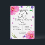 Elegante Aquarellblume 50. Geburtstagsfeier Einlad Einladung<br><div class="desc">Feiern Sie einen Meilenstein mit dieser eleganten Aquarellblüteneinladung zum 50. Geburtstag. Sie besticht durch ein wunderschönes, handgemaltes Blumendesign auf einem Aquarellpapier mit strukturiertem Hintergrund für eine einzigartige künstlerische Touch. Diese Einladung eignet sich perfekt für eine stilvolle und unvergessliche Feier und bietet einen vollständig bearbeitbaren Text, damit Sie alle Details einfach...</div>