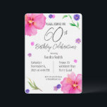 Elegante Aquarellblume 60. Geburtstagsfeier Einlad Einladung<br><div class="desc">Feiern Sie einen Meilenstein mit dieser eleganten Aquarellblume aus dem 60. Jubiläum, die mit einem hübschen handbemalten Blumendesign auf einem Aquarellpapier strukturiert Hintergrund für eine einzigartige, künstlerische Touch bietet. Diese Einladung eignet sich perfekt für eine stilvolle und unvergessliche Feier und bietet einen vollständig bearbeitbaren Text, damit Sie alle Details einfach...</div>