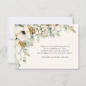 Elegante Aquarellblume Dankeschön Karte (Rückseite)
