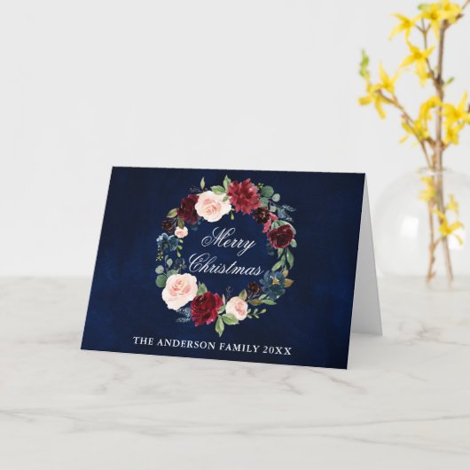 Elegante Aquarellblume Frohe Weihnachten geklappt Karte (Gelbe Blume)