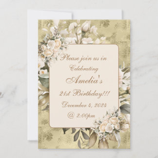 Elegante Aquarellblume Geburtstagsfeier Einladung