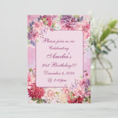 Elegante Aquarellblume Geburtstagsfeier Einladung (Stehend Vorderseite)