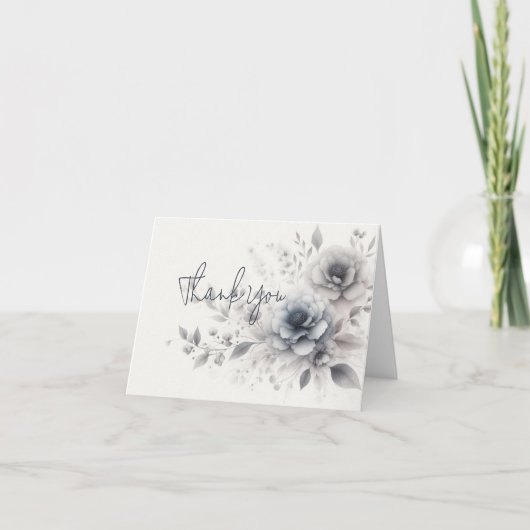 Elegante Aquarellblume geklappt Dankeschön Karte (Vorderseite)