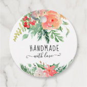 Elegante Aquarellblume Handgefertigt mit Liebe Geschenkanhänger (Vorderseite)