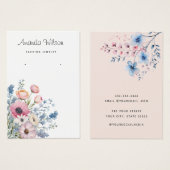 Elegante Aquarellblume Ohrring-Karte (Vorne & Hinten)