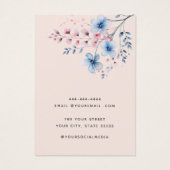 Elegante Aquarellblume Ohrring-Karte (Rückseite)