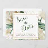 Elegante Aquarellblume Save the Date Karte (Vorne/Hinten)