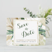 Elegante Aquarellblume Save the Date Karte (Stehend Vorderseite)