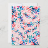 Elegante Aquarellblüte 30. Geburtstagsrot Einladung (Rückseite)