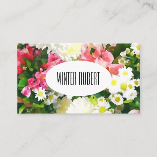 Elegante Aquarellblüte Visitenkarte (Vorderseite)