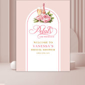 Elegante Aquarellblüten und Prosecco-Fotowand Wandteppich