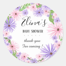 Elegante Aquarellblütendusche Aufkleber für Babys