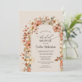 Elegante Aquarellbogen-Wildblumen Einladung (Stehend Vorderseite)