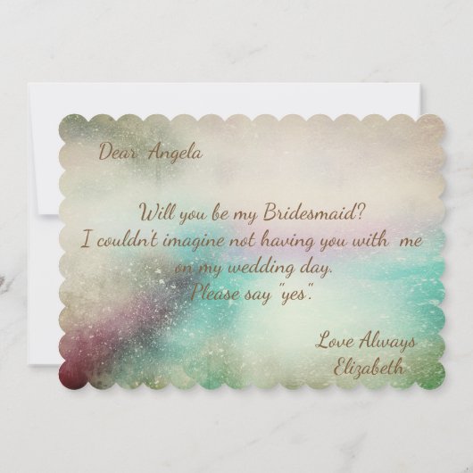 Elegante, Aquarellbräuner Kleiderüberdachungskarte Einladung (Rückseite)