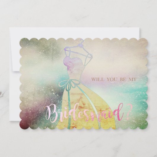 Elegante, Aquarellbräuner Kleiderüberdachungskarte Einladung (Vorderseite)