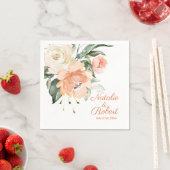 Elegante Aquarellcreme-Rose Hochzeit Serviette (Beispiel)