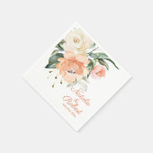 Elegante Aquarellcreme-Rose Hochzeit Serviette (Ecke)