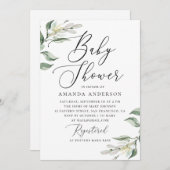 Elegante Aquarelldusche Italienische Blütendusche Einladung (Vorne/Hinten)