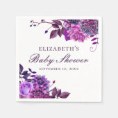 Elegante Aquarelldusche lila Blütendusche Serviette (Vorderseite)