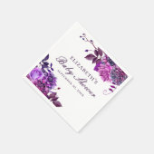 Elegante Aquarelldusche lila Blütendusche Serviette (Ecke)