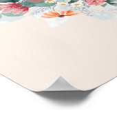 Elegante Aquarelldusche Wildblume Babydusche Poster (Ecke)