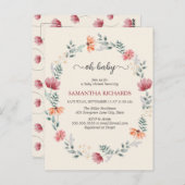 Elegante Aquarelldusche Wildblume Babydusche Postkarte (Vorne/Hinten)