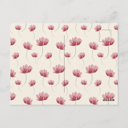 Elegante Aquarelldusche Wildblume Babydusche Postkarte (Rückseite)