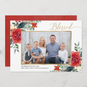 Elegante Aquarellenkarte in Rot (Vorne/Hinten)