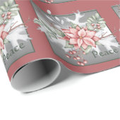 Elegante Aquarellenpoinsettie Weihnachten Geschenkpapier (Rolleneckpunkt)