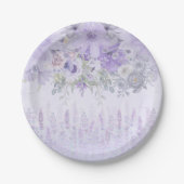 Elegante Aquarellfarbe Lila Lavendelfarbe Pappteller (Vorderseite)