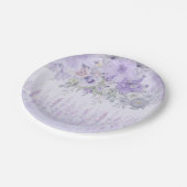 Elegante Aquarellfarbe Lila Lavendelfarbe Pappteller (Schrägansicht)