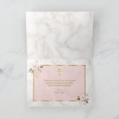 Elegante Aquarellfarbe Rosa Blume Taufe Dankeskarte (Innenseite)