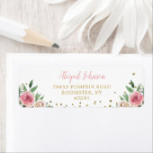 Elegante Aquarellfarbe Rosa Rücksendeadresse (Insitu)