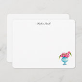 Elegante Aquarellfarbe Rosen Florenflatter Dankeskarte (Vorne/Hinten)