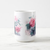 Elegante Aquarellfarbe Rosenmalerei Kaffeemaschine Kaffeetasse (Mittel)