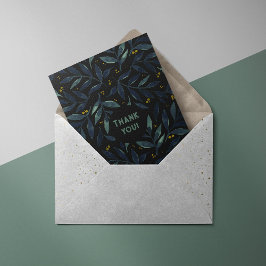 Elegante Aquarellfarben-Äste Danke-Karte Feiertagskarte