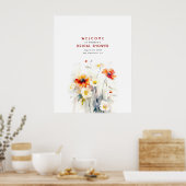 Elegante Aquarellfarben - Begrüßungszeichen Poster (Küche)