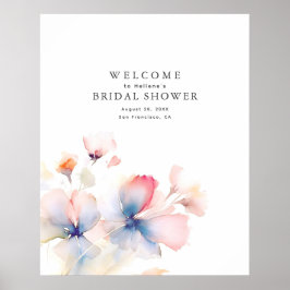 Elegante Aquarellfarben - Begrüßungszeichen Poster