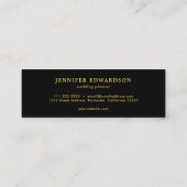 Elegante Aquarellfarben Blätter berufliches Schwar Mini Visitenkarte (Rückseite)