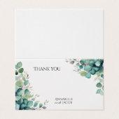Elegante Aquarellfarben-Blätter Danke-Card (Außenseite Aufgefaltet)