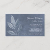 Elegante Aquarellfarben Blätter Dusty Blue & Pewte Visitenkarte (Vorderseite)