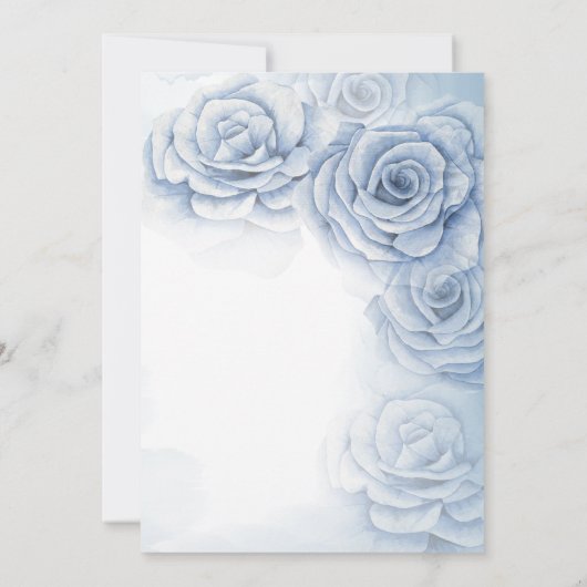 Elegante Aquarellfarben Blaue Blumen Pension Einladung (Rückseite)